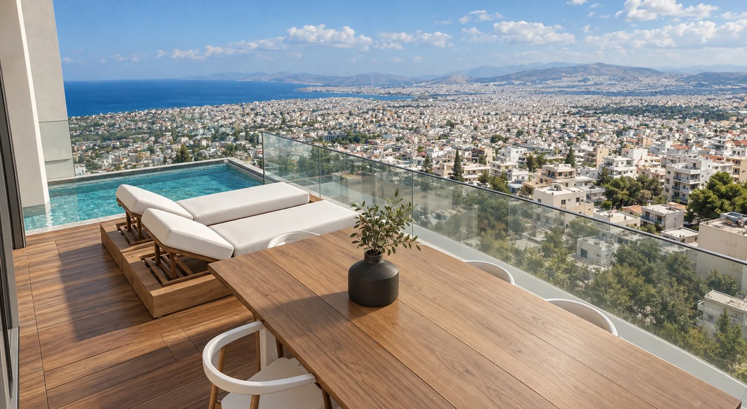 Πολυκατοικία στην Ηλιούπολη — Βεράντα με θέα
